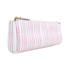 Necessaire Norah P Estampa Listrado Pontilhado Rosa Pronta Entrega