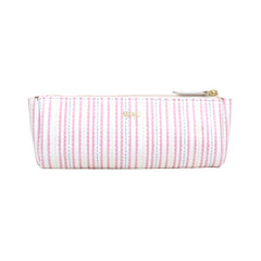 Necessaire Norah P Estampa Listrado Pontilhado Rosa Pronta Entrega