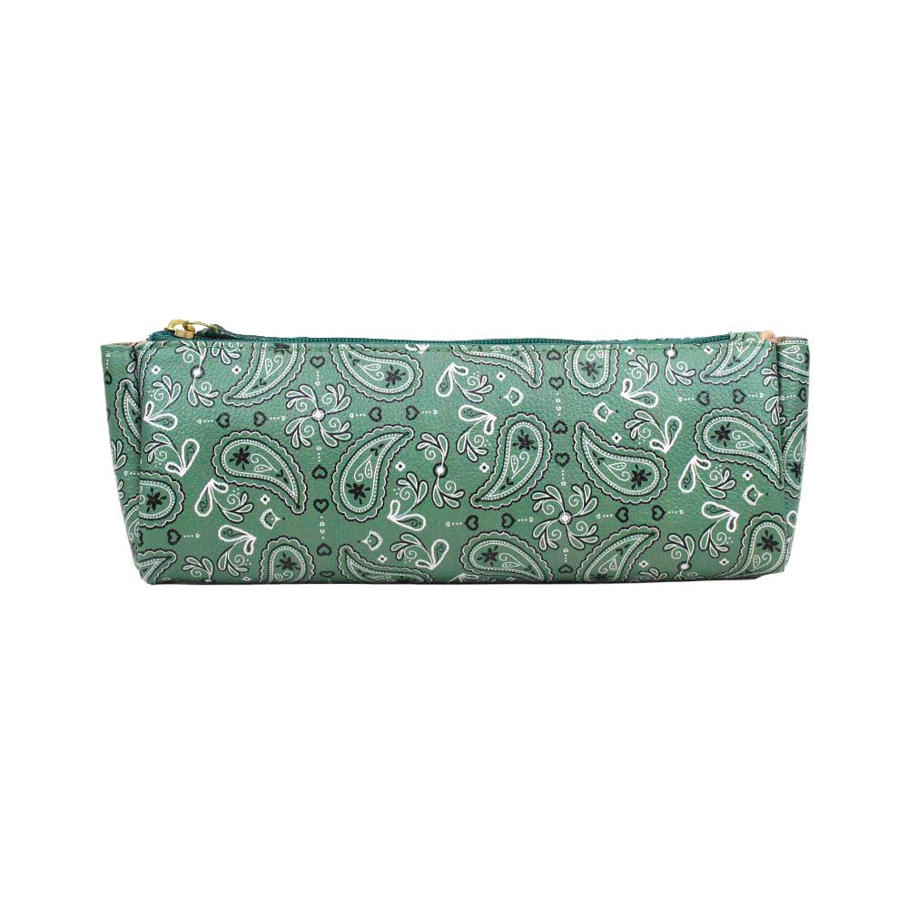 Necessaire Norah P Estampa Paisley Verde Pronta Entrega