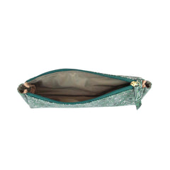 Necessaire Norah P Estampa Paisley Verde Pronta Entrega