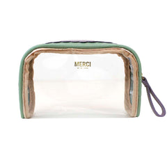 Necessaire Betina Babado P Menta Liso com Lilás Liso Pronta Entrega