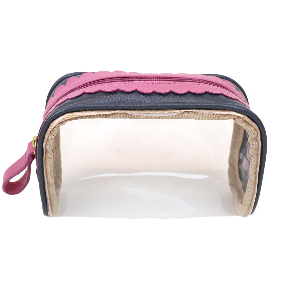 Necessaire Betina Babado P Oceano com Rosa Orquídea Pronta Entrega