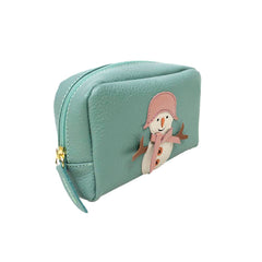 Necessaire Boneco de Neve P em Couro Personalizado