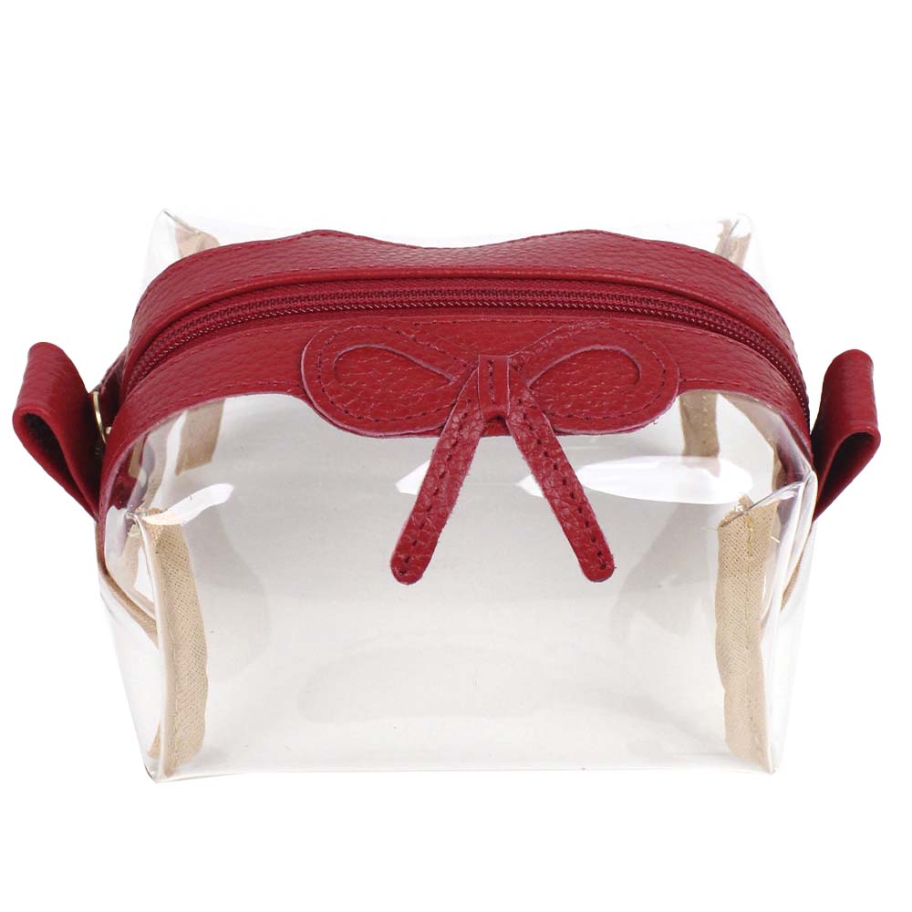 Necessaire Matilde Crystal P Laço Rococó em Couro e Vinil Personalizada