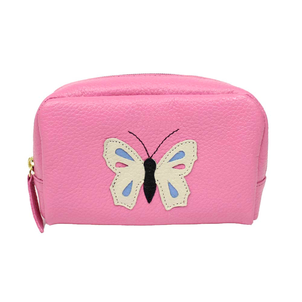 Necessaire Borboleta P em Couro Personalizado