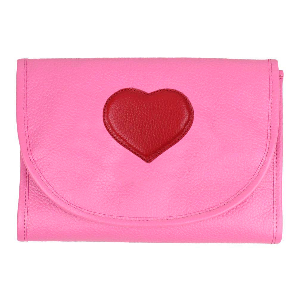 Necessaire Porta Laço Coração em Couro Personalizada