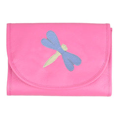 Necessaire Porta Laço Libélula Rosa Orquídea com Sky e Off White Liso Pronta Entrega