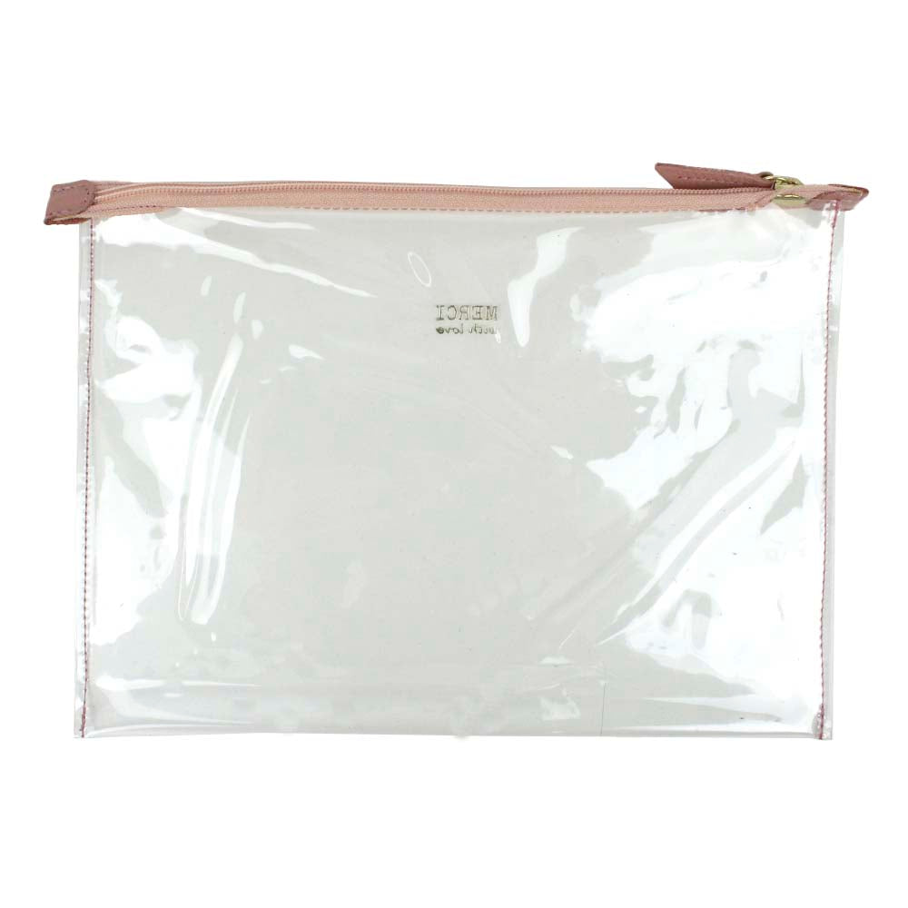 Necessaire Crystal Retangular Algodão Doce Liso Pronta Entrega