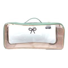 Necessaire Crystal Retangular Laço Rococó Menta Liso com Lilás Liso Pronta Entrega