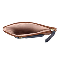 Necessaire Travel Caramelo Liso com Marinho Liso Pronta Entrega