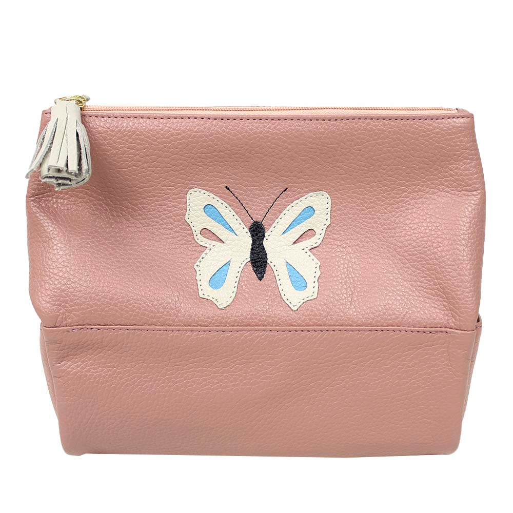 Necessaire Triple Borboleta em Couro Personalizada