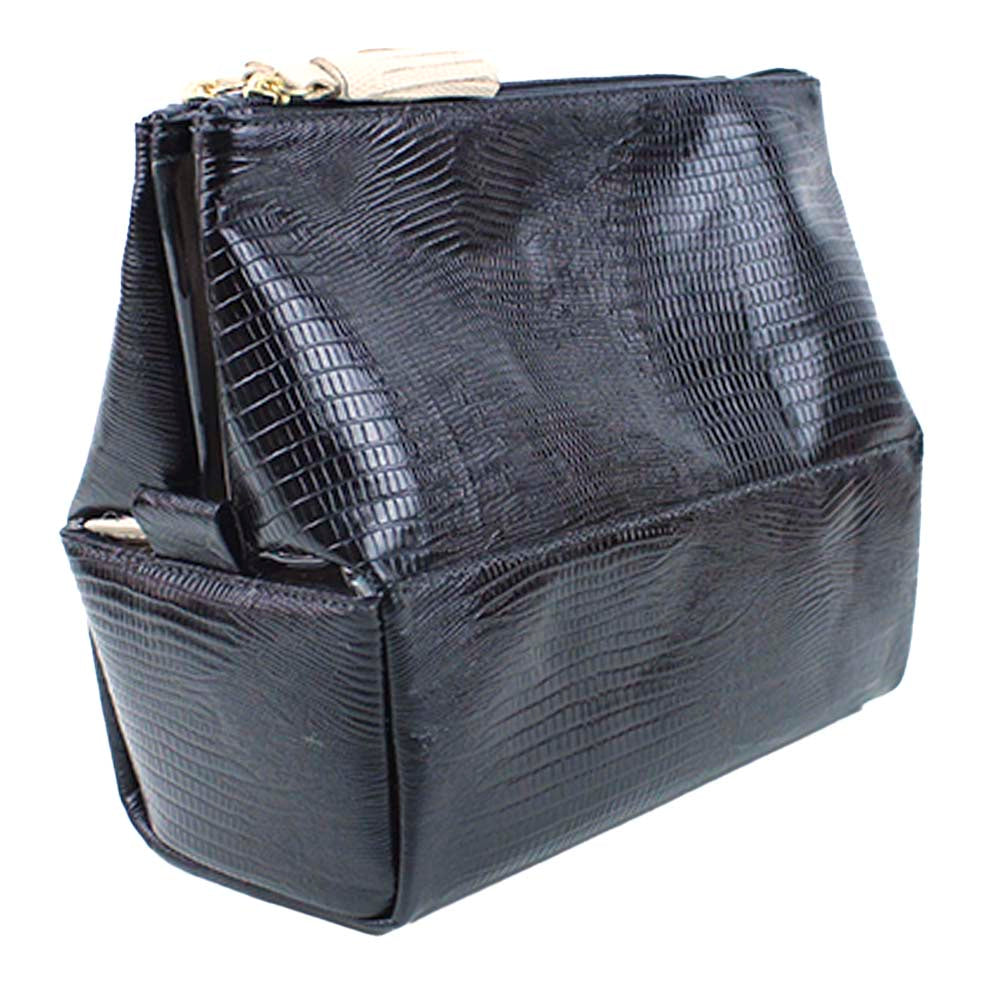 Necessaire Triple Preto Paris com Off White Lesard Pronta Entrega