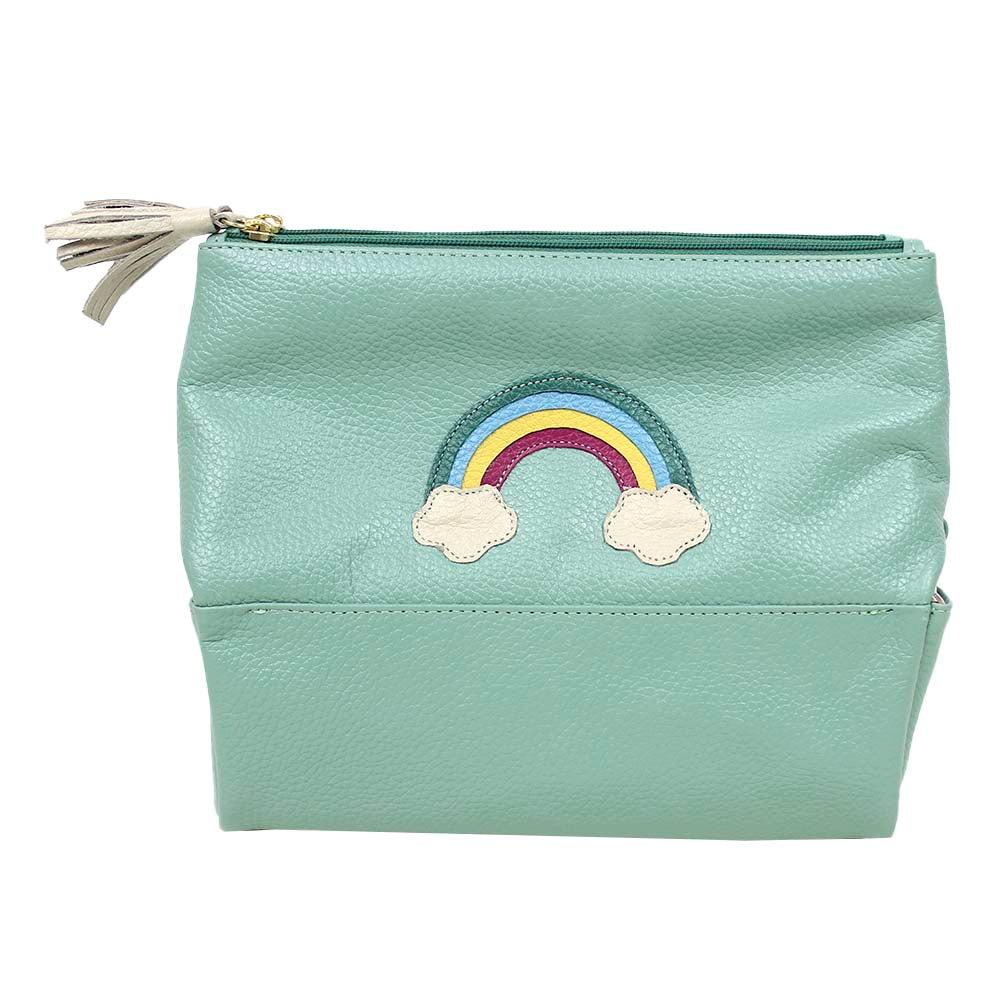 Necessaire Triple Arco Íris em Couro Personalizada