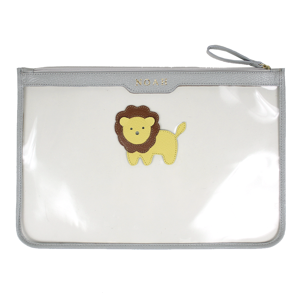 Pasta A4 Crystal Little Lion em Couro e Vinil Personalizada