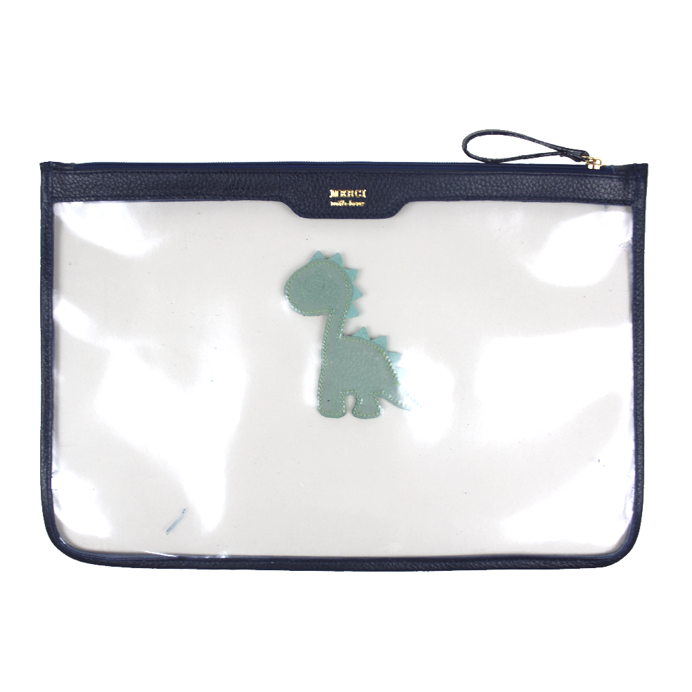 Pasta A4 Crystal Little Dino em Couro e Vinil Personalizada