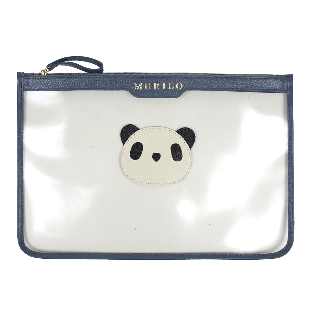 Pasta A4 Crystal Little Panda em Couro e Vinil Personalizada