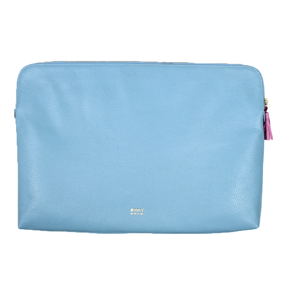 Pasta Notebook G Aqua Liso com Rosa Orquídea Pronta Entrega