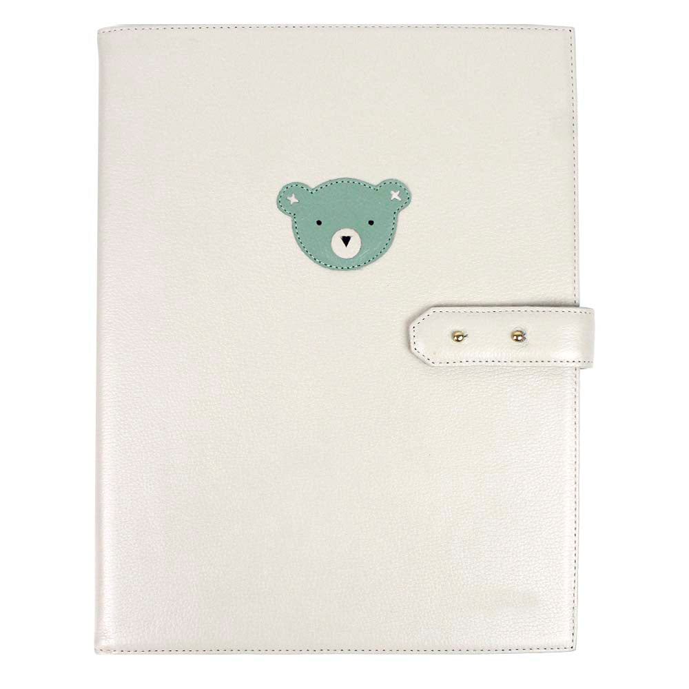 Pasta Portfólio Blue Bear em Couro Personalizado