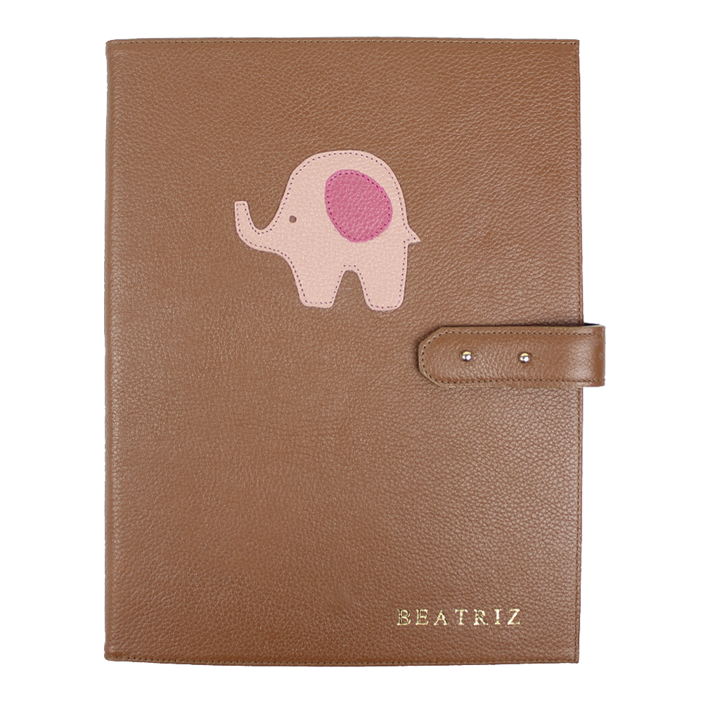Pasta Portfólio Little Elephant em Couro Personalizado