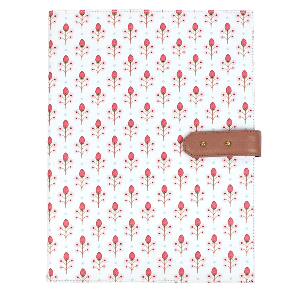 Pasta Portfólio Estampa Estampa Blossom em Couro Personalizado