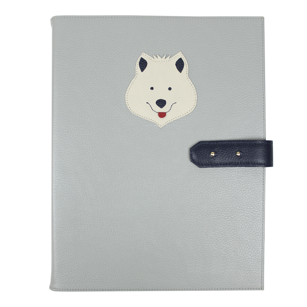 Pasta Portfólio Little Dog em Couro Personalizado
