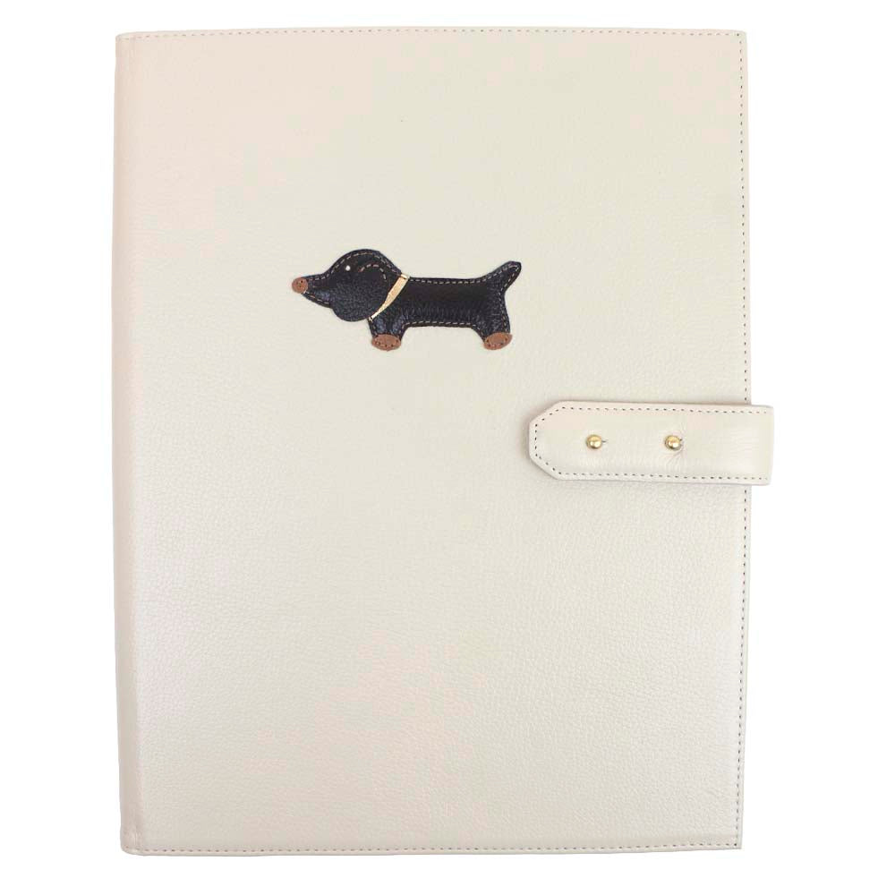 Pasta Portfólio Cachorro Bartô em Couro Personalizado