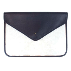 Pasta Envelope Dupla em Vinil e Couro