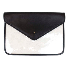 Pasta Envelope Dupla com Papelaria Preto Liso Pronta Entrega
