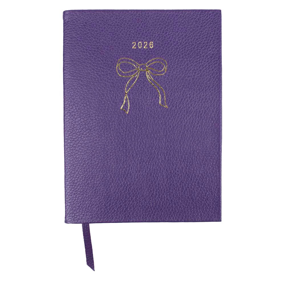 Planner My Days 2026 com Hotstamping Laço em Couro Personalizado