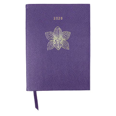 Planner My Days 2026 com Hotstamping Orquídea em Couro Personalizado