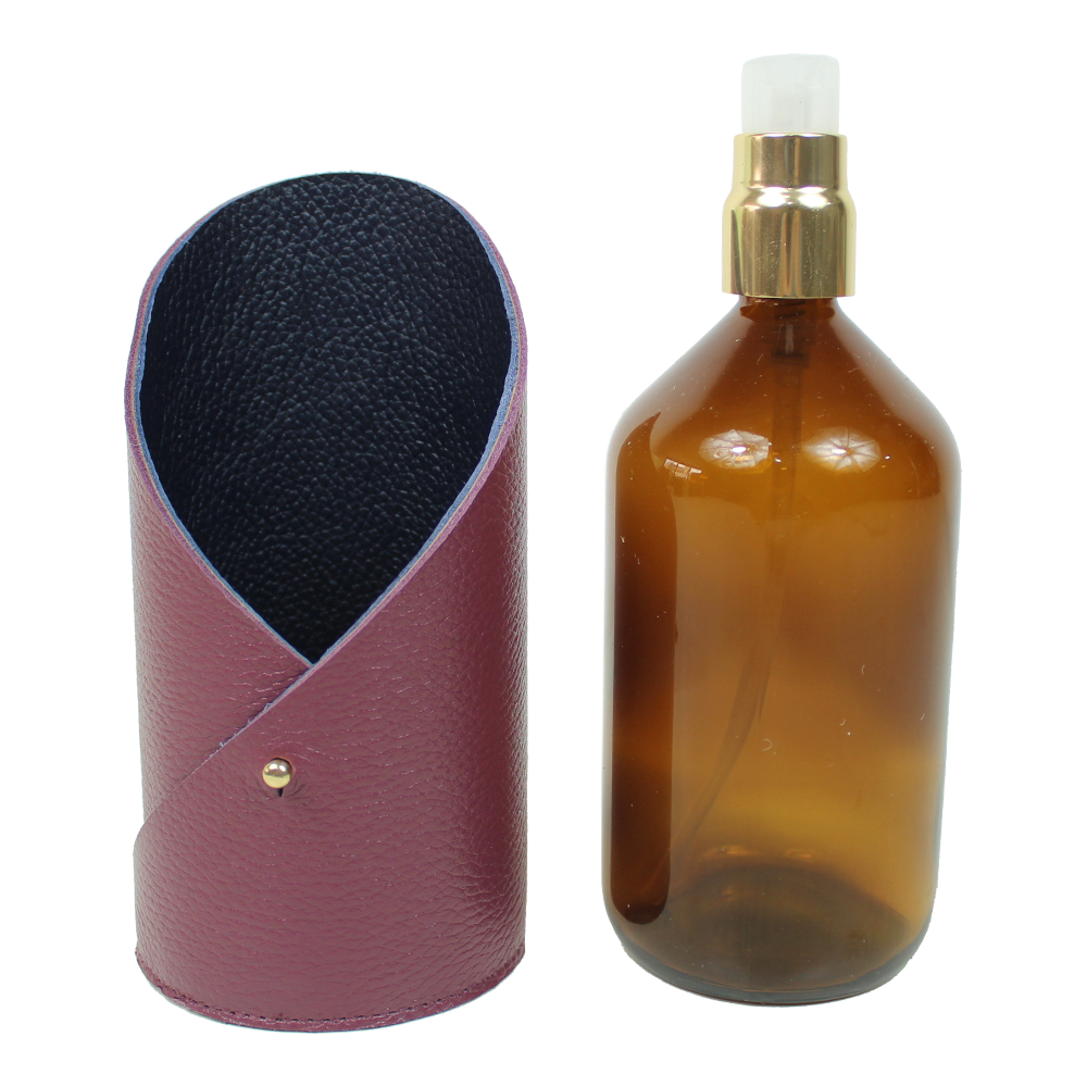 Porta Álcool Gel Moma Burgundy Liso com Marinho Liso Pronta Entrega