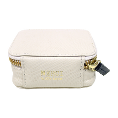 Porta Batom Off White Lesard com Marinho Liso Pronta Entrega