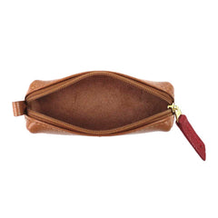 Porta Batom Zíper Caramelo Liso com Vermelho Liso Pronta Entrega
