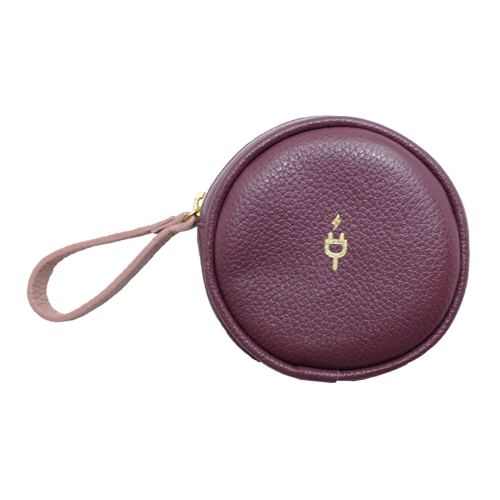 Porta Carregador Burgundy Liso com Rose Liso Pronta Entrega