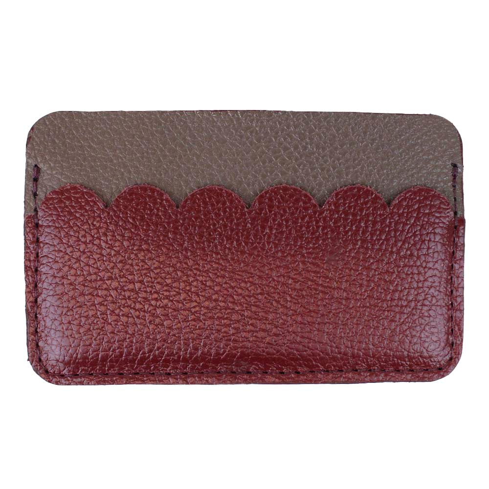 Porta Cartão Babado Fendi com Burgundy Liso Pronta Entrega