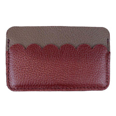 Porta Cartão Babado Fendi com Burgundy Liso Pronta Entrega