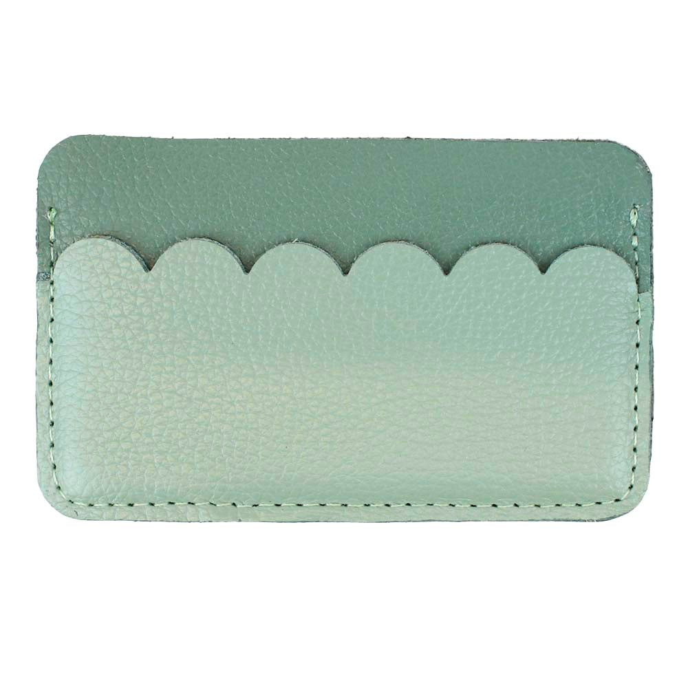 Porta Cartão Babado Jade com Menta Liso Pronta Entrega