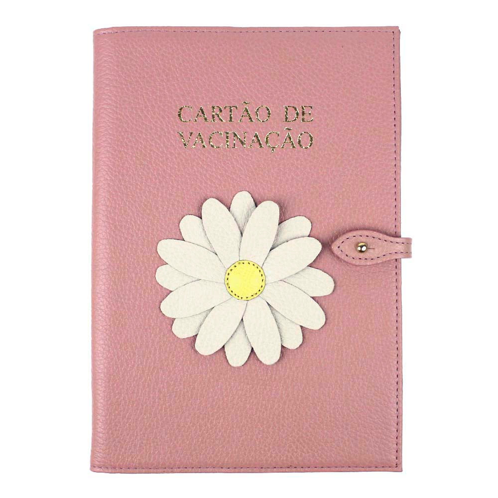 Porta Cartão De Vacina Margarida Algodão Doce Liso Pronta Entrega