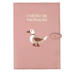 Porta Cartão de Vacina Patinho Vintage em Couro Personalizado