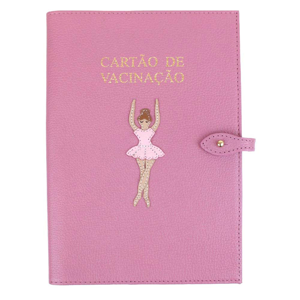 Porta Cartão de Vacina Bailarina em Couro