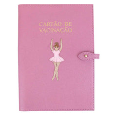Porta Cartão de Vacina Bailarina em Couro