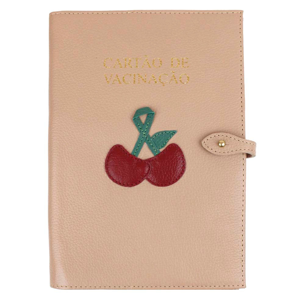 Porta Cartão De Vacina Cereja Rose Liso Pronta Entrega