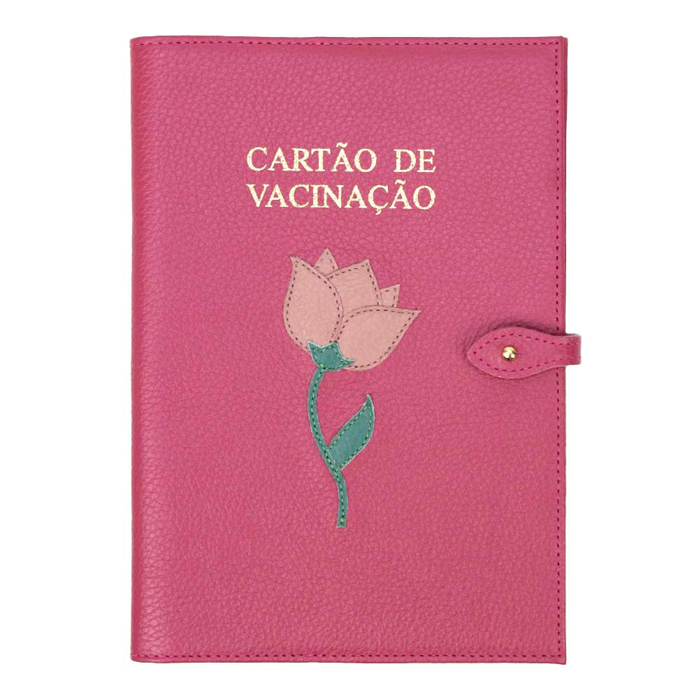 Porta Cartão de Vacina Tulipa Chiclete com Algodão Doce Liso