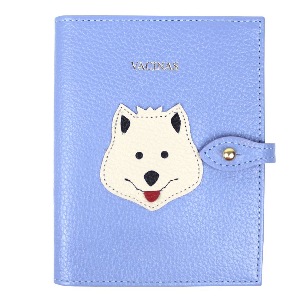 Porta Mini Cartão de Vacina - Modelo Einstein Little Dog em Couro Personalizado