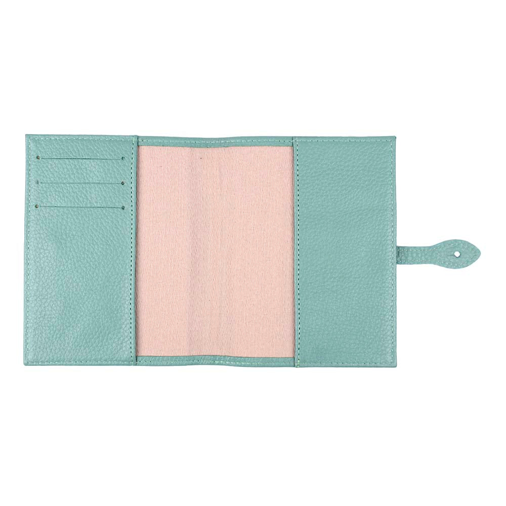 Porta Mini Cartão de Vacina - Modelo Einstein Borboleta Menta Liso com Off White Liso e Algodão Doce Liso Pronta Entrega
