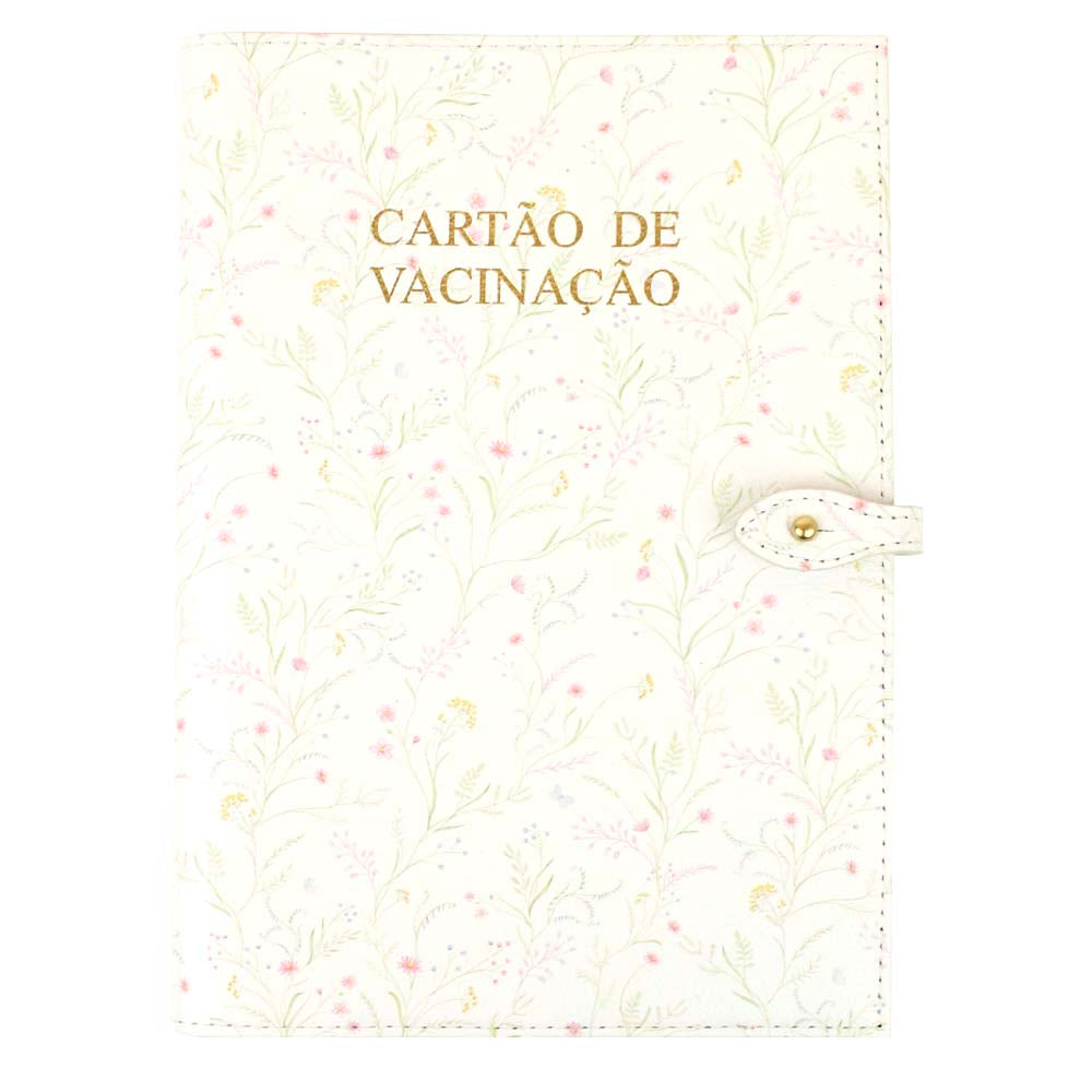 Porta Cartão de Vacina Collab Mariana Jabur Estampa Floral em Couro Personalizado
