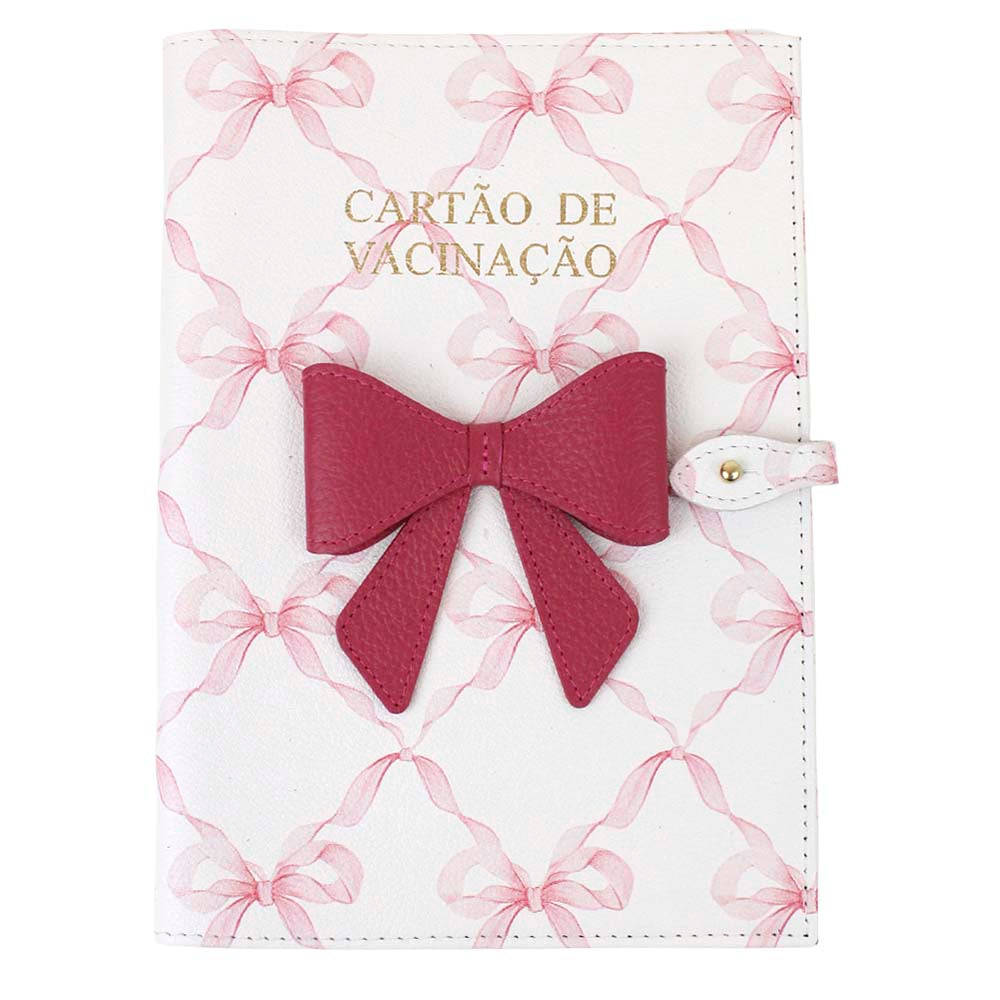 Porta Cartão De Vacina Laço Coquette Estampa Florença com Chiclete Pronta Entrega