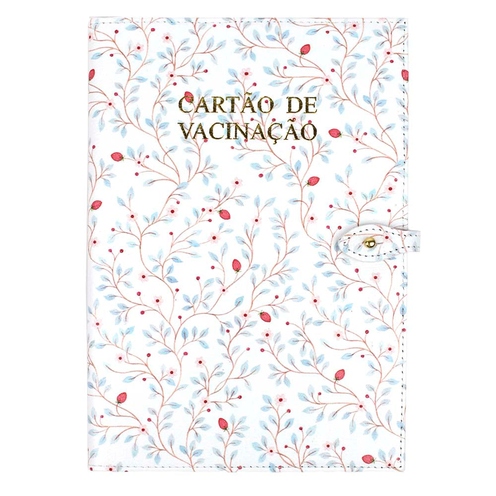 Porta Cartão De Vacina Estampa Blossom Tecido Pronta Entrega