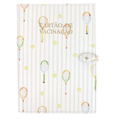 Porta Cartão de Vacina By Mariana Jabur Estampa Tennis em Couro Personalizado
