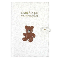 Porta Cartão De Vacina Urso Teddy Estampa Ursos com Caramelo Liso Pronta Entrega